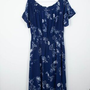 City Chic Womens Floral Off The Shoulder Smocked Maxi‎ Dress Size S/16 Boho